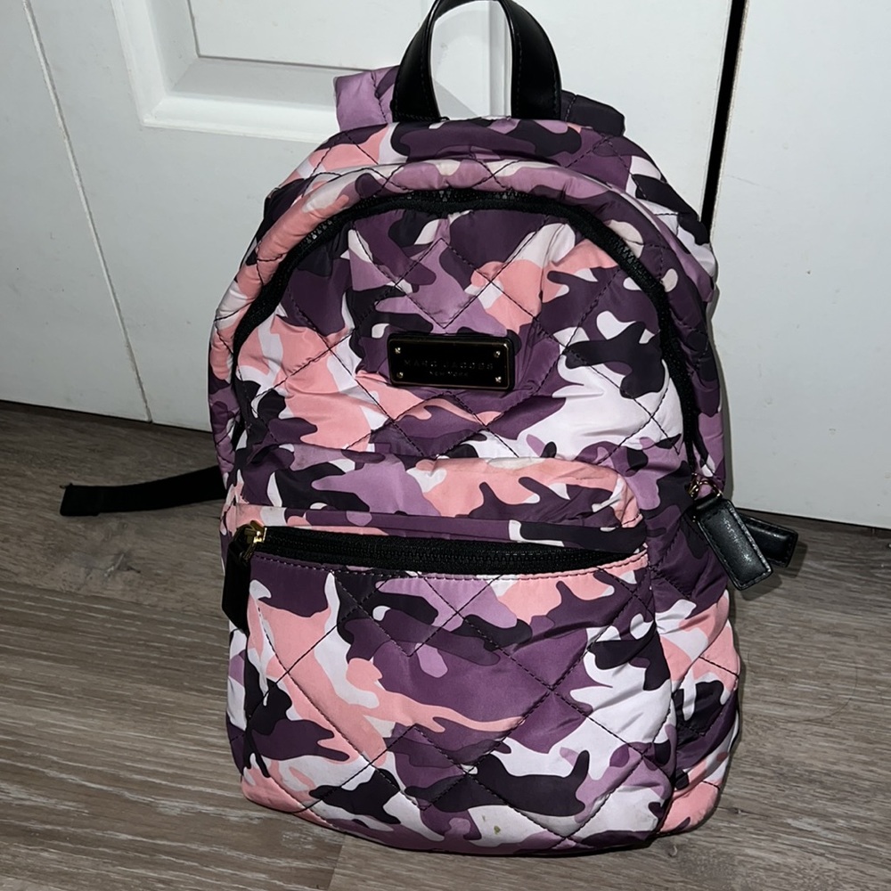 Marc Jacobs pink camo quilted nylon backpack